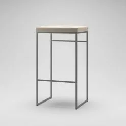 Department Barhocker Ohne Rückenlehne 77 Cm, Grau / Beige Samt -Cozy Living department barhocker ohne ruckenlehne schwarz 194