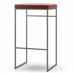 Department Barhocker Ohne Rückenlehne 77 Cm, Grau / Rost Samt