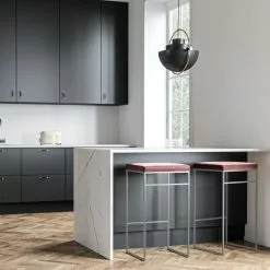 Department Barhocker Ohne Rückenlehne 77 Cm, Grau / Rost Samt -Cozy Living department barhocker ohne ruckenlehne schwarz 210