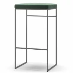 Department Barhocker Ohne Rückenlehne 77 Cm, Grau / Grün Samt