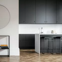 Department Barhocker Ohne Rückenlehne 77 Cm, Schwarz / Schwarz Leder -Cozy Living department barhocker ohne ruckenlehne schwarz 77