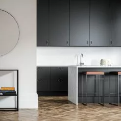 Department Barhocker Ohne Rückenlehne 77 Cm, Schwarz / Braun Leder -Cozy Living department barhocker ohne ruckenlehne schwarz 85