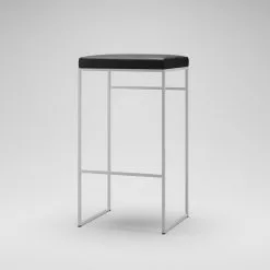 Department Barhocker Ohne Rückenlehne 77 Cm, Weiß / Schwarz Leder -Cozy Living department barhocker ohne ruckenlehne schwarz 99