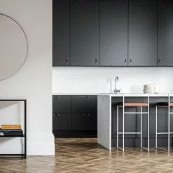 Department Barhocker Mit Rückenlehne 90 Cm, Weiß / In Farbe Von Braunem Leder -Cozy Living department barstuhl mit hoher ruckenlehne schwarz 108