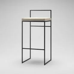 Department Barhocker Mit Rückenlehne 90 Cm, Schwarz / Beige Samt -Cozy Living department barstuhl mit hoher ruckenlehne schwarz 138