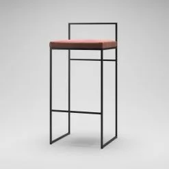 Department Barhocker Mit Rückenlehne 90 Cm, Schwarz / Rost Samt -Cozy Living department barstuhl mit hoher ruckenlehne schwarz 152