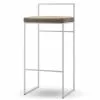 Department Barhocker Mit Rückenlehne 90 Cm, Weiß / Taupe Samt
