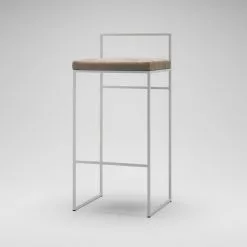 Department Barhocker Mit Rückenlehne 90 Cm, Weiß / Taupe Samt -Cozy Living department barstuhl mit hoher ruckenlehne schwarz 173