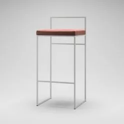 Department Barhocker Mit Rückenlehne 90 Cm, Weiß / Rost Samt -Cozy Living department barstuhl mit hoher ruckenlehne schwarz 180