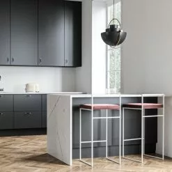 Department Barhocker Mit Rückenlehne 90 Cm, Weiß / Rost Samt -Cozy Living department barstuhl mit hoher ruckenlehne schwarz 181