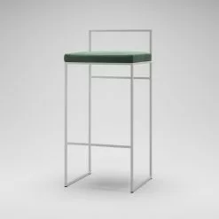 Department Barhocker Mit Rückenlehne 90 Cm, Weiß / Grün Samt -Cozy Living department barstuhl mit hoher ruckenlehne schwarz 186