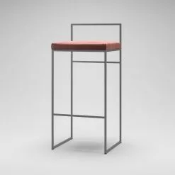 Department Barhocker Mit Rückenlehne 90 Cm, Grau / Rost Samt -Cozy Living department barstuhl mit hoher ruckenlehne schwarz 207