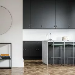 Department Barhocker Mit Rückenlehne 90 Cm, Grau / Grün Samt -Cozy Living department barstuhl mit hoher ruckenlehne schwarz 215