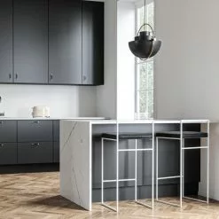 Department Barhocker Mit Rückenlehne 90 Cm, Weiß / Schwarz Samt -Cozy Living department barstuhl mit hoher ruckenlehne schwarz 94