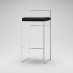 Department Barhocker Mit Rückenlehne 90 Cm, Weiß / Schwarz Ledern -Cozy Living department barstuhl mit hoher ruckenlehne schwarz 99