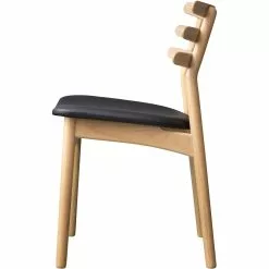 FDB Møbler J48 Dining Chair , Lacquered Oak / Black Leather -Cozy Living fdb mbler j48 dining chair 10
