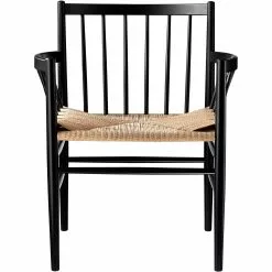 FDB Møbler J81 Armchair, Black / Seat Natural