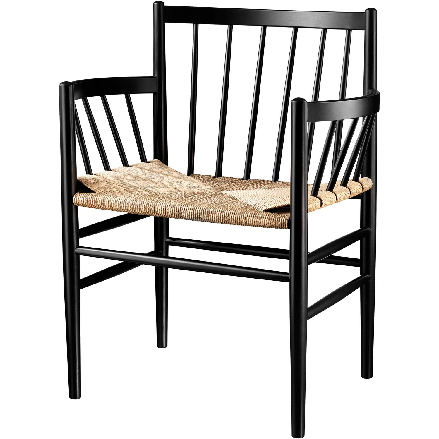 FDB Møbler J81 Armchair, Black / Seat Natural 2 FDB Møbler J81 Armchair, Black / Seat Natural – Bild 2