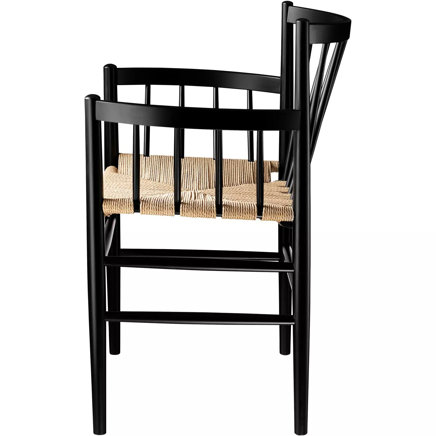 FDB Møbler J81 Armchair, Black / Seat Natural 3 FDB Møbler J81 Armchair, Black / Seat Natural – Bild 3