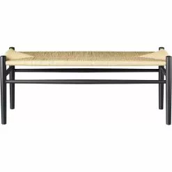 FDB Møbler J83B Bench, Black Painted / Seat Natural