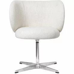 Ferm LIVING Rico Dining Swivel Bouclé Esszimmerstuhl, Altweiß