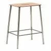 Frama Adam Stool Hocker H50cm, Stahl/Natur Ledersitz
