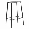 Frama Adam Stool Hocker H65cm, Matt Schwarz/Leder Schwarz