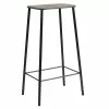 Frama Adam Stool Hocker H76cm, Matt Schwarz/Schwarzes Leder
