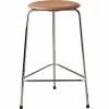 Fritz Hansen High Dot Barhocker, Walnussfarben / Chrom