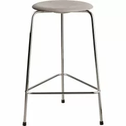 Fritz Hansen High Dot Barhocker, Lavagrau / Chrom