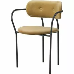 Gubi Coco Esszimmerstuhl Gepolstert Mit Armlehne, Graugrün