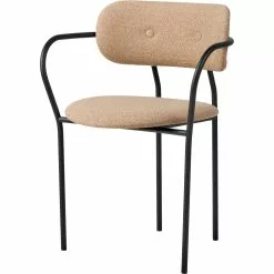 Gubi Coco Esszimmerstuhl Gepolstert Mit Armlehne, Around Bouclé 004