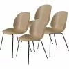 Gubi Beetle Dining Chair Unupholstered, Conic Base Black, Set Of 4, Pebble Brown