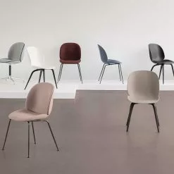 Gubi Beetle Dining Chair Unupholstered, Conic Base Black, Set Of 4, Pebble Brown -Cozy Living gubi beetle stuhl 4er pack schwarz sweet pink 3