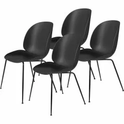 Gubi Beetle Stuhl 4er-Pack, Schwarz/ Schwarz