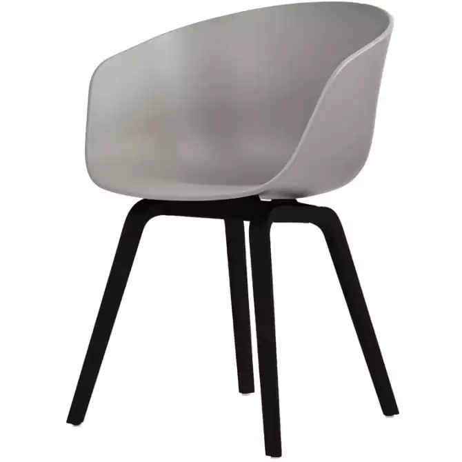 Hay AAC-22-Stuhl, Mit Wasserlack Behandelte Eiche Schwarz / Beton 1 Hay AAC-22-Stuhl, Mit Wasserlack Behandelte Eiche Schwarz / Beton