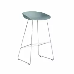 Hay AAS 38 Barhocker Hoch, Weißes Gestell / Dusty Blue