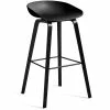 Hay AAS 32 Barhocker Hoch, Mit Wasserlack Behandelte Eiche Schwarz / Schwarz