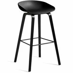 Hay AAS 32 Barhocker Hoch, Mit Wasserlack Behandelte Eiche Schwarz / Schwarz