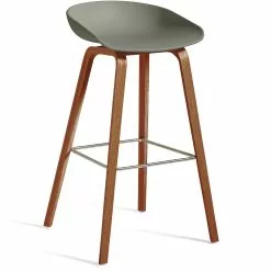 Hay AAS 32 Barhocker Hoch, Mit Lack Auf Wasserbasis Lackiert Walnussholz / Dusty Green