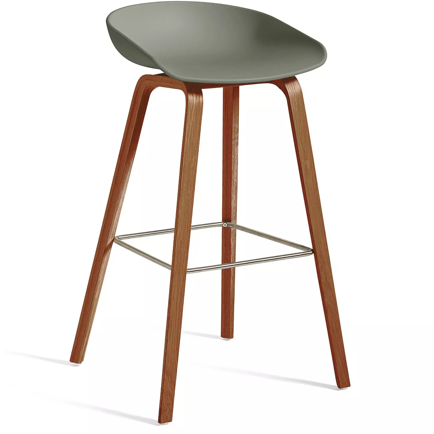 Hay AAS 32 Barhocker Hoch, Mit Lack Auf Wasserbasis Lackiert Walnussholz / Dusty Green 1 Hay AAS 32 Barhocker Hoch, Mit Lack Auf Wasserbasis Lackiert Walnussholz / Dusty Green