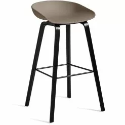 Hay AAS 32 Barhocker Hoch, Mit Wasserlack Behandelter Eiche Schwarz / Khaki