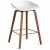Hay AAS 32 Barhocker Niedrig, Mit Lack Auf Wasserbasis Lackiert Walnussholz / Weiß