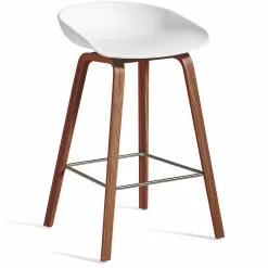 Hay AAS 32 Barhocker Niedrig, Mit Lack Auf Wasserbasis Lackiert Walnussholz / Weiß