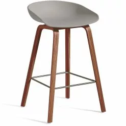 Hay AAS 32 Barhocker Niedrig, Mit Lack Auf Wasserbasis Lackiert Walnussholz / Grau