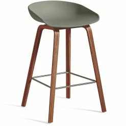 Hay AAS 32 Barhocker Niedrig, Mit Lack Auf Wasserbasis Lackiert Walnussholz / Dusty Green