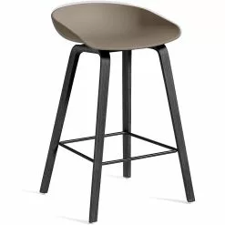 Hay AAS 32 Barhocker Niedrig, Mit Wasserlack Behandelte Eiche Schwarz / Khaki