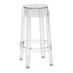 Kartell Charles Ghost-Barhocker 65 Cm, Kristall