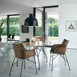 Kartell Q/Wood Stuhl, Dunkles Holz / Schwarz / Chrom -Cozy Living kartell q wood stuhl 0 1