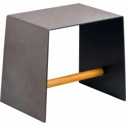 LIND DNA Stool Beistelltisch, Hippo Anthrazitgrau / Alu Schwarz